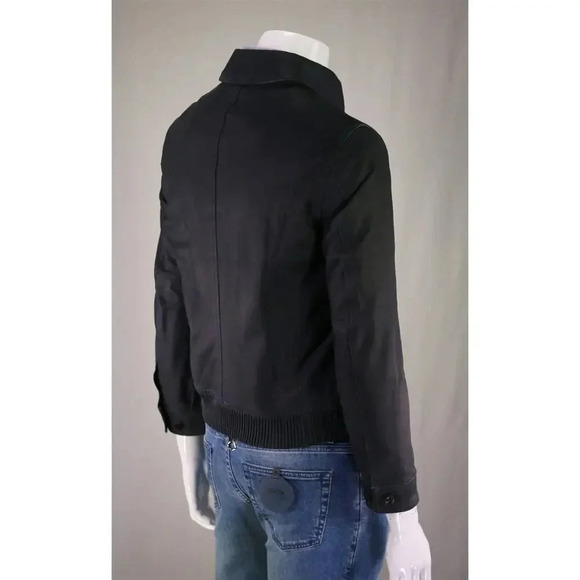 Paul Stuart Navy Blue Goat Leather Motorcycle Bomber Bike Jacket US XS - Picture 6 of 9